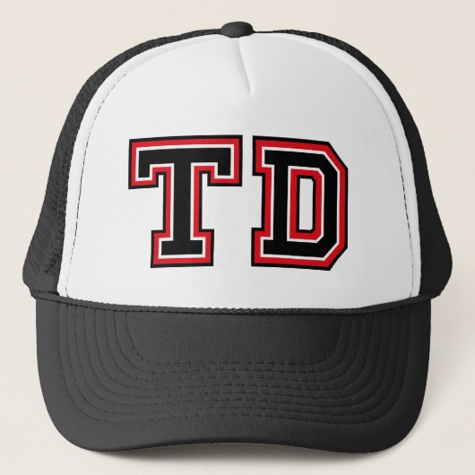 "TD" Monogram Trucker Hat Pet (Voorkant)