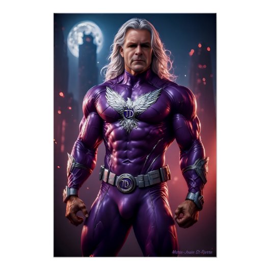 TD Phoenix. My Superhero. Purple power! Perfect Poster (Voorkant)