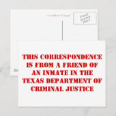 TDCJ-vriend Briefkaart (Voorkant / Achterkant)