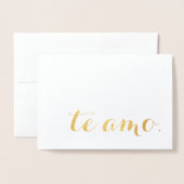 te amo goud folie folie kaarten (Voorkant met envelop)