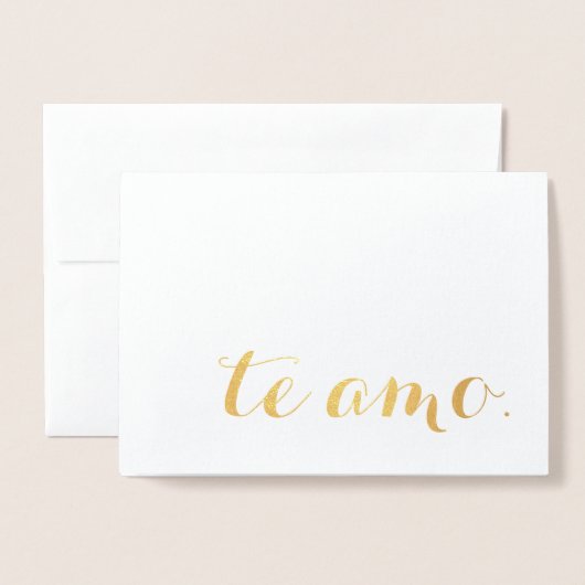 te amo goud folie kaarten (Voorkant met envelop)