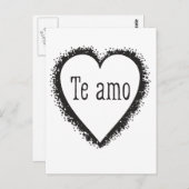 Te amo, ik hou van je in het Spaans Briefkaart (Voorkant / Achterkant)