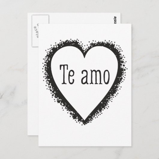 Te amo, ik hou van je in het Spaans Briefkaart (Voorkant / Achterkant)