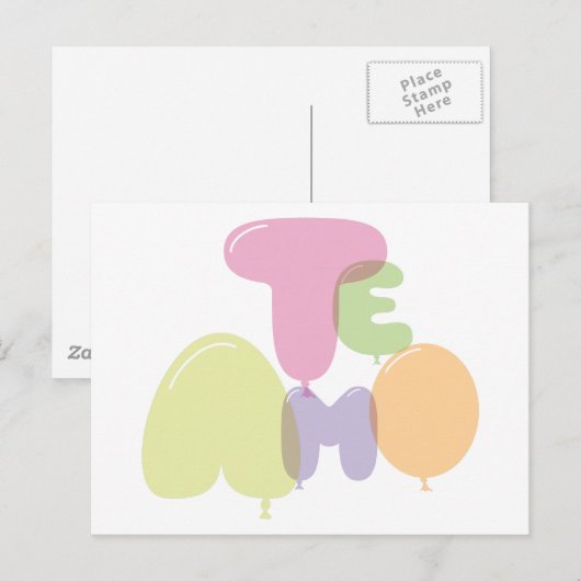 Te amo - Ik hou van je in het Spaans Briefkaart (Voorkant / Achterkant)