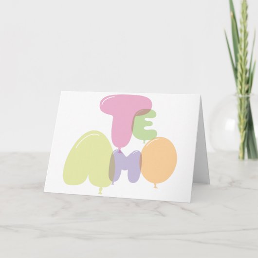 Te amo - Ik hou van je in het Spaans Kaart (Voorkant)