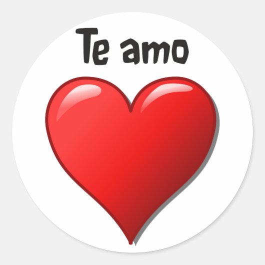 Te amo - Ik hou van je in het Spaans Ronde Sticker (Voorkant)