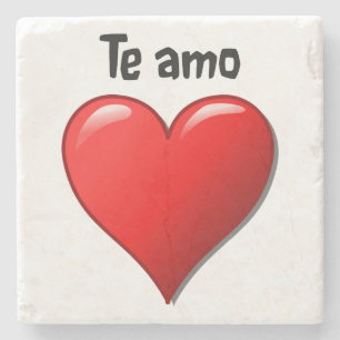 Te amo - Ik hou van je in het Spaans Stenen Onderzetter