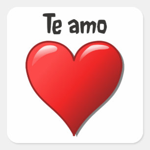 Te amo - Ik hou van je in het Spaans Vierkante Sticker