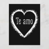 Te amo, ik hou van je in het Spaans zwart-wit Briefkaart (Voorkant)