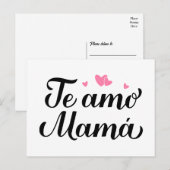 Te Amo Mamá Ik hou van je Mam Spaans Moederdag Briefkaart (Voorkant / Achterkant)
