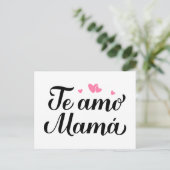 Te Amo Mamá Ik hou van je Mam Spaans Moederdag Briefkaart (Staand voorkant)