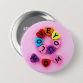 Te amo mamá ronde button 7,6 cm (Voorkant /achterkant)