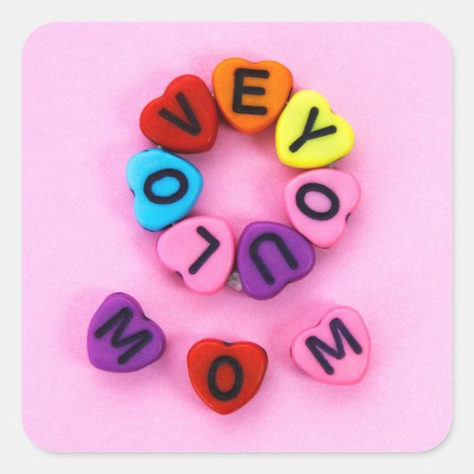 Te amo mamá vierkante sticker (Voorkant)