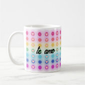 "te amo, mi amor" Regenboog en hart Romantisch Koffiemok (Links)