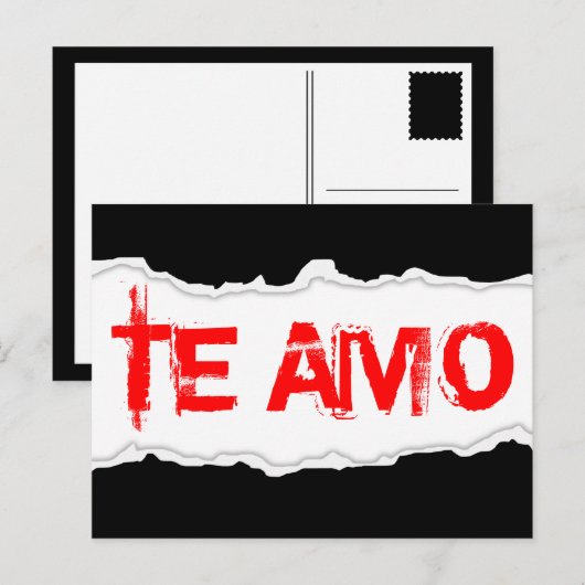 TE AMO (pagina scheurt) Feestdagenkaart (Voorkant / Achterkant)