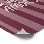 Te Amo poster bordeauxroze (Hoek)