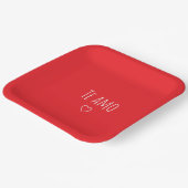 'Te Amo' Romantisch Rood Wit Valentijnsdag Papieren Bordje (Gebogen)