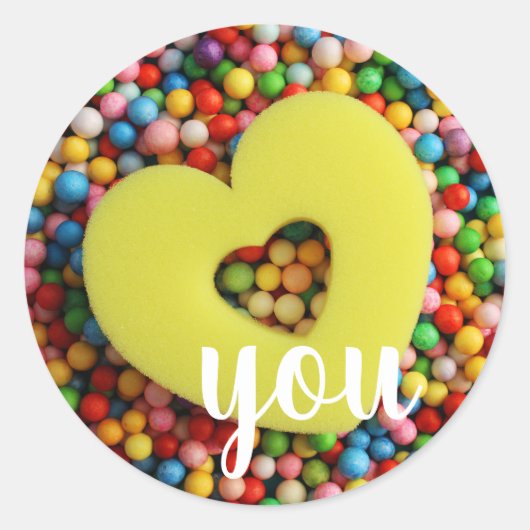 Te amo ronde sticker (Voorkant)