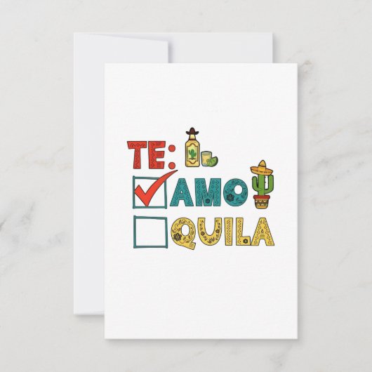 Te Amo Tequila Cinco de Mayo Grappig Bedankkaart (Voorkant)