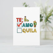 Te Amo Tequila Cinco de Mayo Grappig Bedankkaart (Staand voorkant)