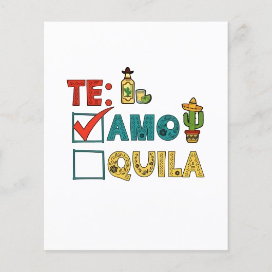 Te Amo Tequila Cinco de Mayo Grappig Flyer (Voorkant)
