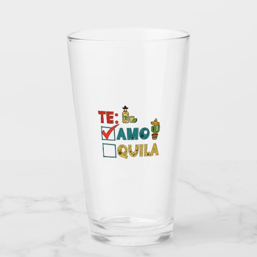 Te Amo Tequila Cinco de Mayo Grappig Glas (Voorkant)