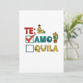 Te Amo Tequila Cinco de Mayo Grappig Kaart (Staand voorkant)