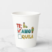 Te Amo Tequila Cinco de Mayo Grappig Papieren Bekers (Voorkant)