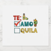 Te Amo Tequila Cinco de Mayo Grappig Sparkling Wijnetiket (Enkel label)
