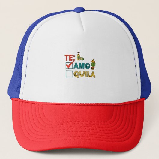Te Amo Tequila Cinco de Mayo Grappig Trucker Pet (Voorkant)