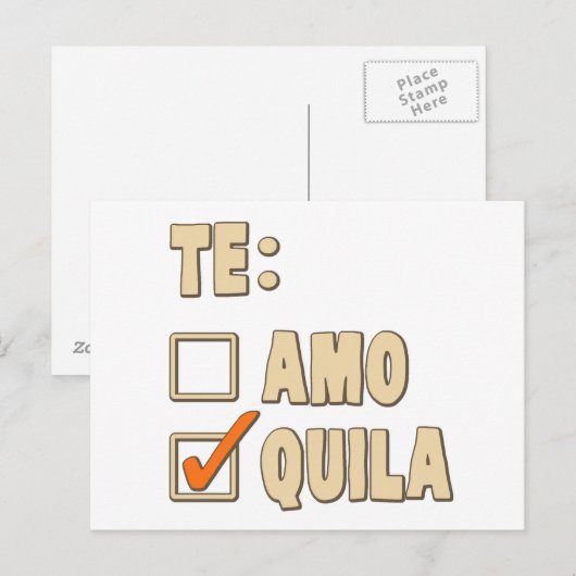 Te Amo Tequila Spain Choice Briefkaart (Voorkant / Achterkant)