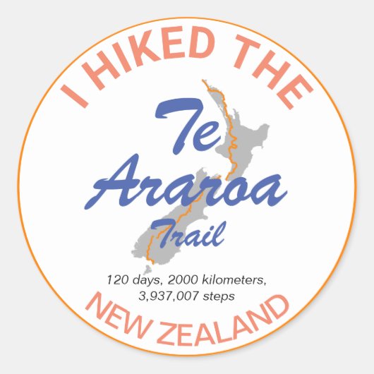  Te Araroa Ronde Sticker (Voorkant)