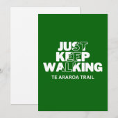 Te Araroa Trail "Gewoon blijven lopen" Groene Kaar Feestdagenkaart (Voorkant / Achterkant)