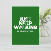 Te Araroa Trail "Gewoon blijven lopen" Groene Kaar Feestdagenkaart (Staand voorkant)