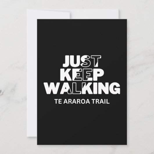Te Araroa Trail "Just Keep Walking" Zwarte Kaart (Voorkant)