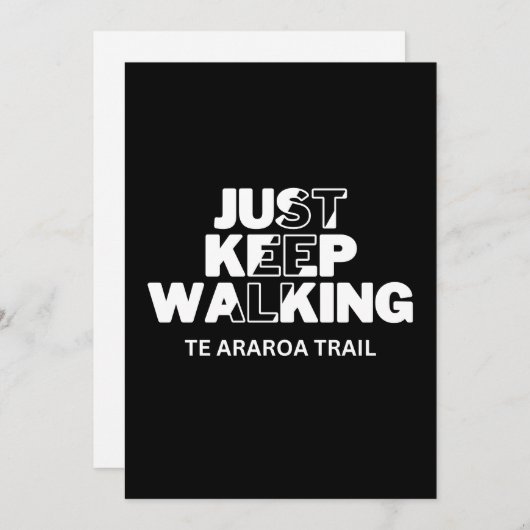 Te Araroa Trail "Just Keep Walking" Zwarte Kaart (Voorkant / Achterkant)