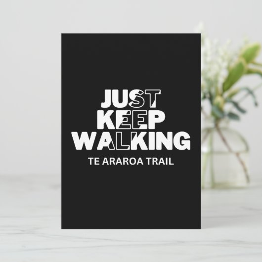 Te Araroa Trail "Just Keep Walking" Zwarte Kaart (Staand voorkant)