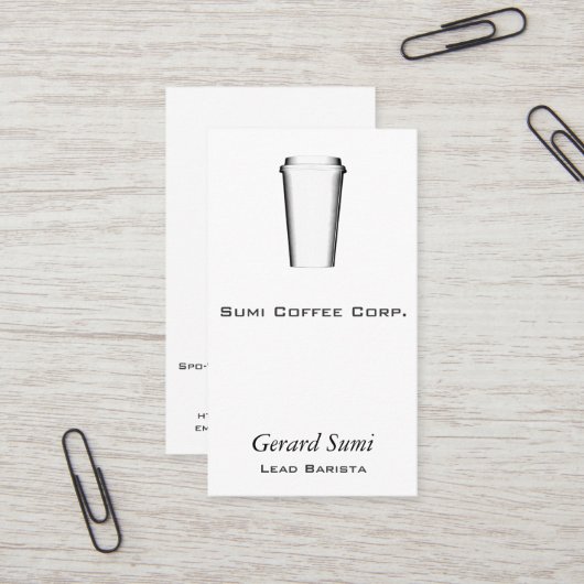 Te behalen bekertjes visitekaartje (Voorkant / Achterkant in situ)