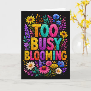 Te Busy Bloeiende Geometrische Stijl Ontwerp Kaart