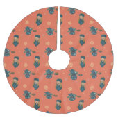 Té con galletas, chica en invierno, copos de nieve kerstboom rok (Voorkant)