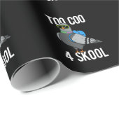 Te Coo 4 Skool Funny Cool Pigeon Pun Dark BG Cadeaupapier (Rol Hoek)