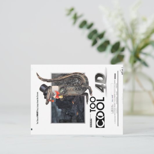 Te cool Briefkaart voor 4D "King Badass"-Alligator (Staand voorkant)