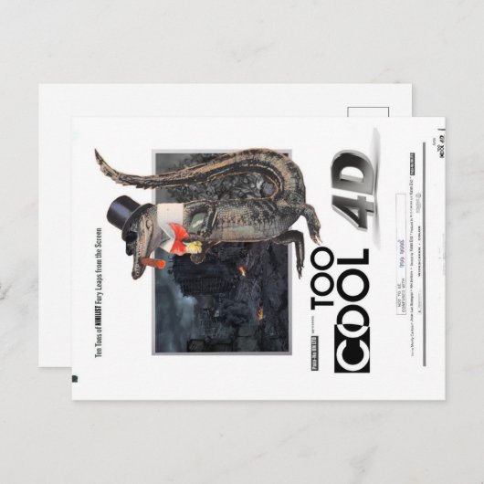Te cool Briefkaart voor 4D "King Badass"-Alligator (Voorkant / Achterkant)