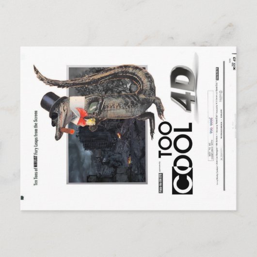 Te cool Briefkaart voor 4D "King Badass"-Alligator (Voorkant)