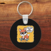 Te Cool For School Trendy Skateboarden Vos Sleutelhanger (Voorkant)
