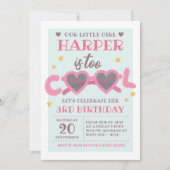 Te Cool Girls Birthday Party Invitation Kaart (Voorkant)