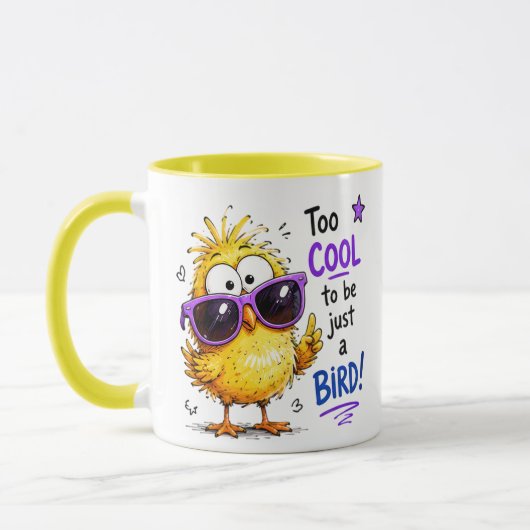 Te Cool om Gewoon een Vogel te Zijn Grappige Vogel Mok (Links)