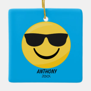 Te Cool Sunglazen Emoji Personalized Ornament
