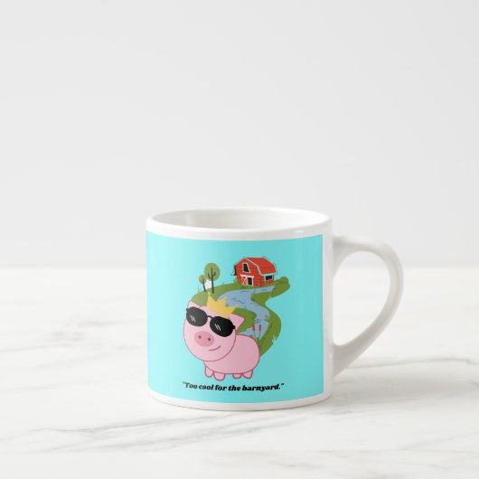 Te cool voor de barnypig-quote - gigantische koffi espresso kop (Rechts)