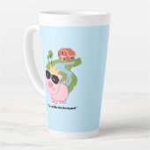 Te cool voor de barnypig-quote - gigantische koffi latte mok (Linkerhoek)